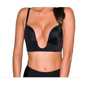 40B Fullness Women's Ultra Deep Cleavage Push Up Padded Low Cut Plunge V Bra